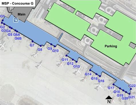 Minneapolis-St Paul Airport MSP Concourse G Map