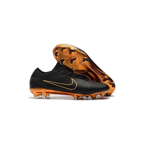 Nike Mercurial Vapor Flyknit Ultra FG ACC Mens Soccer Boots Black Golden