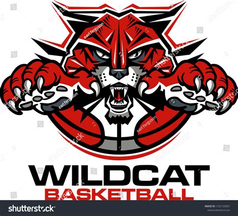 Wildcat Basketball Team Design Mascot Half Stock Vector (Royalty Free ...