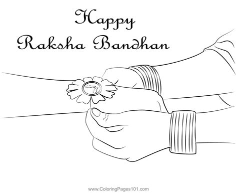 Happy Raksha Bandhan Coloring Page for Kids - Free Raksha Bandhan Printable Coloring Pages ...