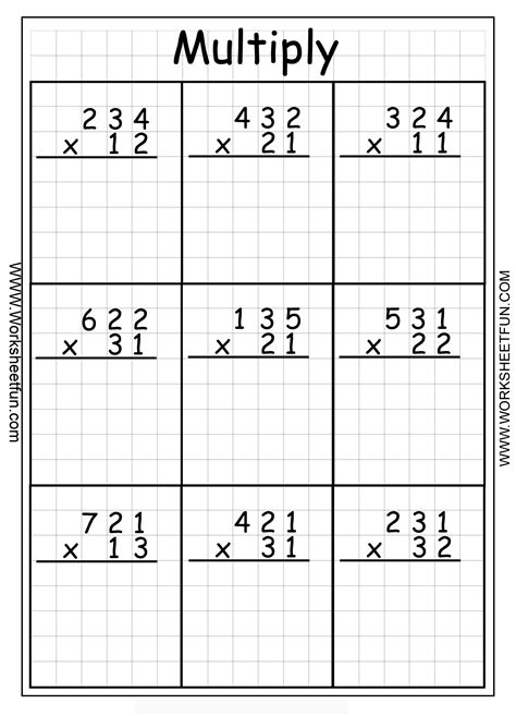 3 By 2 Multiplication Worksheets – AlphabetWorksheetsFree.com