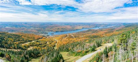 Aerial View of Mont-Tremblant National Park with Lake Tremblant in Fall Color Stock Image ...