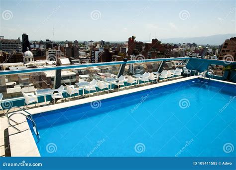 Rooftop Swimming Pool stock image. Image of argentina - 109411585