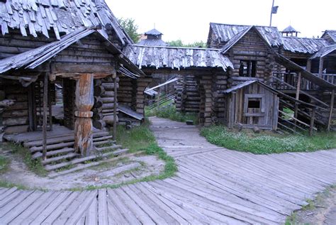 Russian film set, trying to recreate the rus/viking town of Novgorod at the end of the first ...