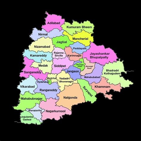 Telangana Political Map Outline