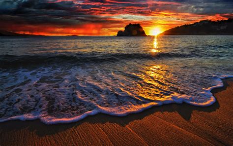 beach, Sea, Landscape, Nature, Sunset Wallpapers HD / Desktop and ...