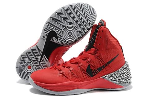 Picture of Men's Nike Hyperdunk 2013 Basketball Shoes With University Red Black Wolf Grey Colors