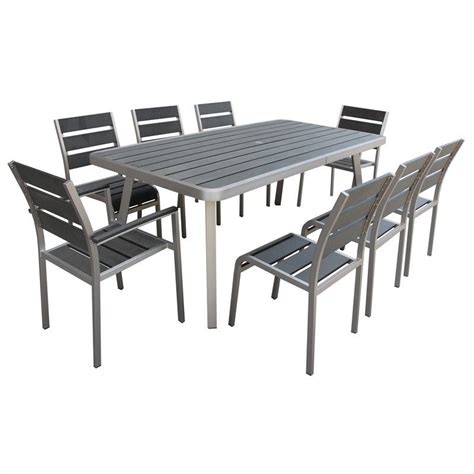 9 Piece Metal Patio Dining Set in Aluminum - 76675