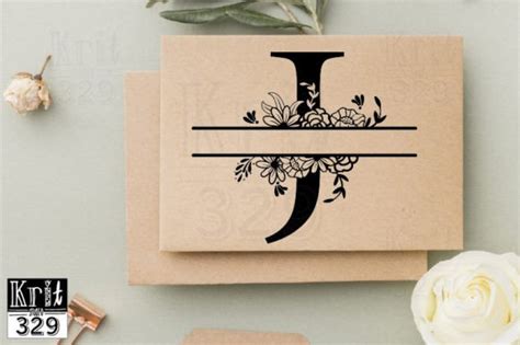 J Floral Split Monogram Graphic by Krit-Studio329 · Creative Fabrica