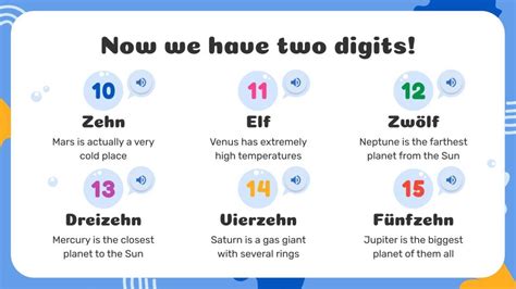 Numbers and Counting 1-20 - German | Google Slides