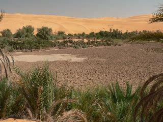 Oasis and lakes of Ubari (Oubari) in Fezzan region of Sahara desert ...