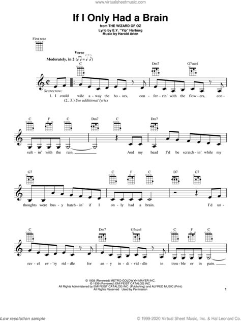 If I Only Had A Brain (from The Daily Ukulele) sheet music (PDF)