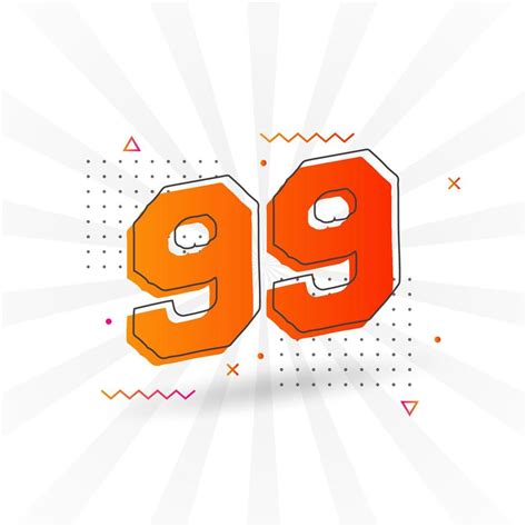 99 number vector font alphabet. Number 99 with decorative element stock ...