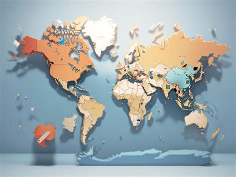 Premium AI Image | World Map 3D Rendering in the Style of a Vintage Globe