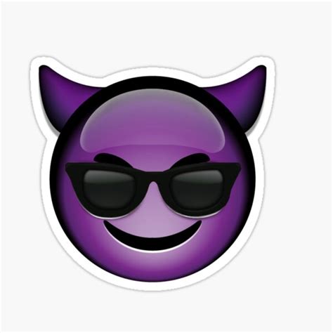 "Devil emoji with sunglasses" Sticker for Sale by Jemocha | Redbubble