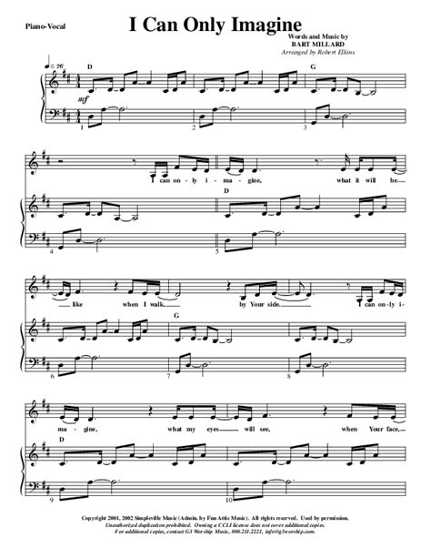 I Can Only Imagine Sheet Music PDF (G3 Kids) - PraiseCharts