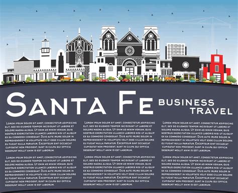 Santa Fe New Mexico City Skyline with Color Buildings, Blue Sky and Copy Space. 17649342 Vector ...