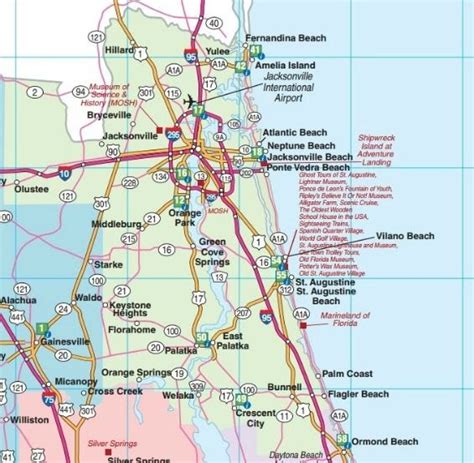 Northeast Florida Beaches Map | Zip Code Map