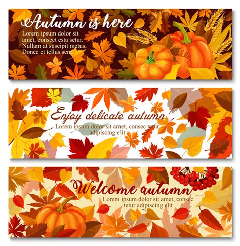 Harvest the fall banner vector material 04 free download