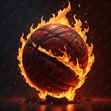 Premium AI Image | Basketball flames generative AI