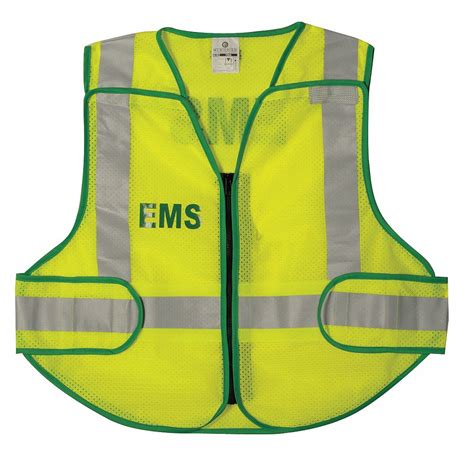 GRAINGER APPROVED EMS Zipper Safety Vest, Type P, Class 2, Green, M/XL ...