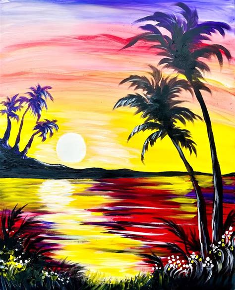 Ft Myers Beach Painting – Tropical Sunset - W&C