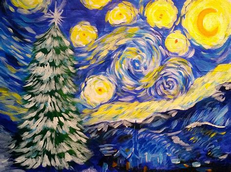 Starry Winter Night Painting by Paula Deutz - Pixels