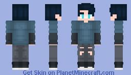 Boy With Dark Blue Hair Minecraft Skin