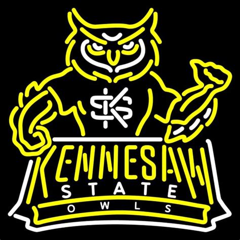 Custom Kennesaw State Owls Mascot Pres Logo NCAA Neon Sign Neon Sign USA – Custom Neon Signs ...