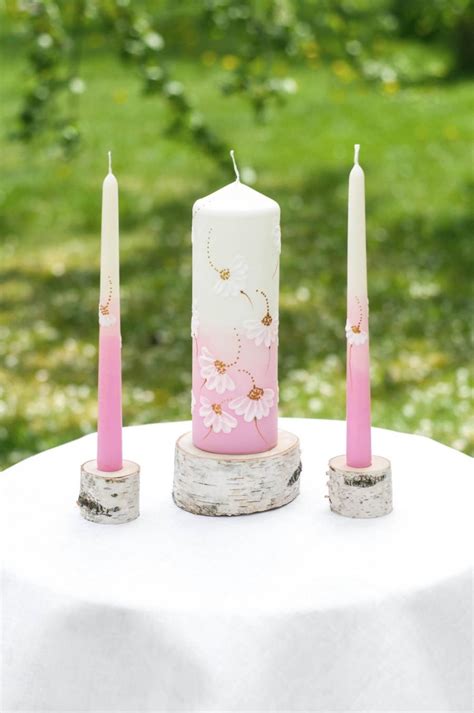 Unity Candle Holder Set, Birch Bark Taper And Cylinder Candle Holders Set Of 3, Rustic Wedding ...