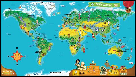 World Map Black And White : interactive world map for kids