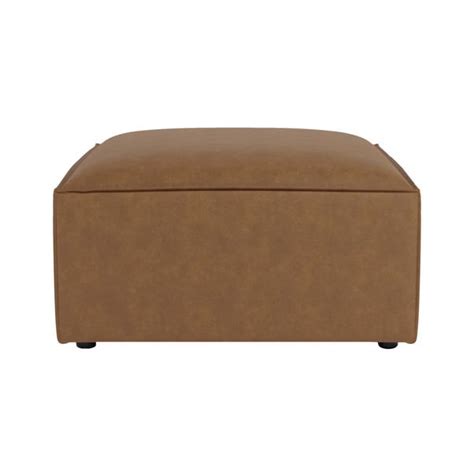 Modular Arne Faux Leather Footstool | Dunelm