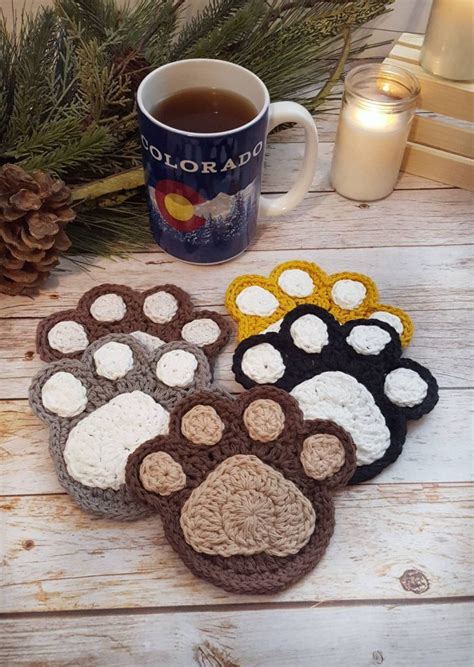 Paw Print Coaster Crochet Pattern