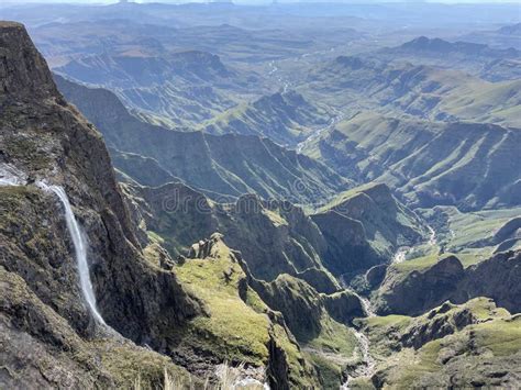 Green Mountains Drakensberg Amphitheatre Tugela Falls Stock Image - Image of landscapes ...