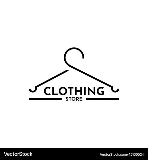 Clothing store logo design with hanger Royalty Free Vector