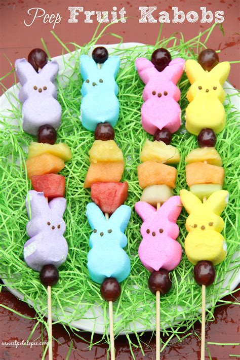 Peep Fruit Kabobs | Easter party food, Easter snacks, Easter fruit