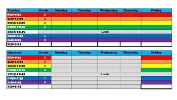 Teacher Schedule Template For Your Needs