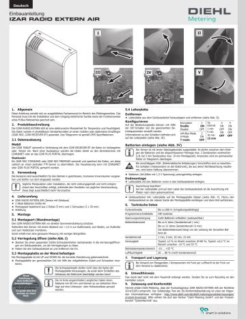 Diehl Metering IZAR RADIO EXTERN AIR Installation Manual | Manualzz