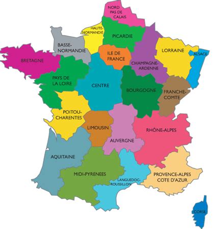 Map of France regions - France map with regions