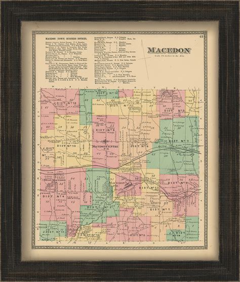 Town of MACEDON, New York 1874 Map, Replica and GENUINE ORIGINAL