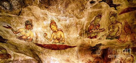 Sigiriya rock paintings in Sri Lanka. Photograph by Cyril Jayant - Pixels