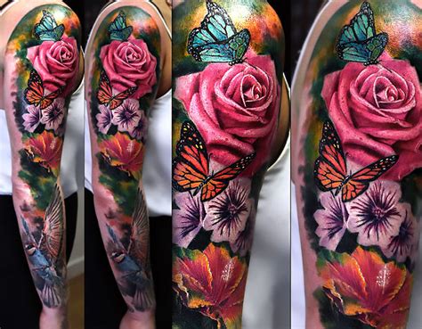 Floral Sleeve Tattoo Idea