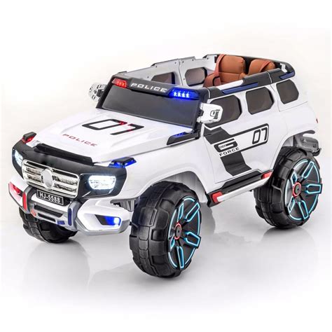 Premium Police Edition 12V Battery Powered Ride On Electric Toy Car For Kids - Leather Seat ...