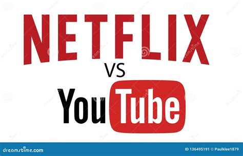 Netflix VS YOUTUBE Logo Editorial Vector | CartoonDealer.com #136495191