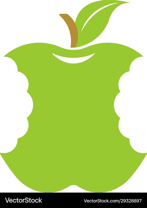 Green bitten apple logo Royalty Free Vector Image