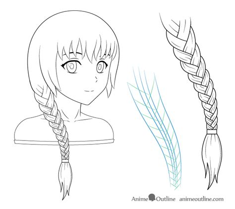 How to Draw Anime & Manga Style Hair Braids - AnimeOutline How To Draw ...