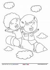 Rocket Imagination Cartoon Coloring Page  KidzeZone sketch template