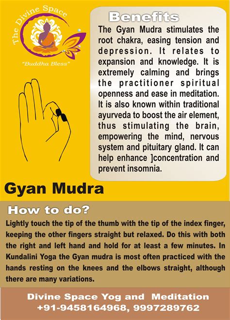 Gyan Mudra special called the meditation Mudra, It helps to control over mind and to get into ...