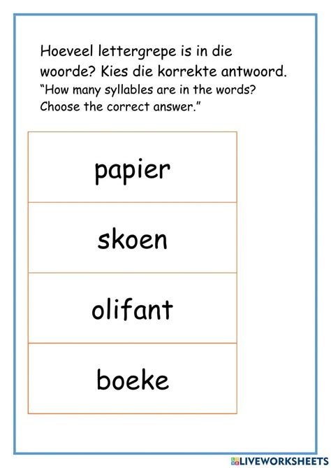 Lettergrepe Interactive Worksheet Live Worksheets, 52% OFF