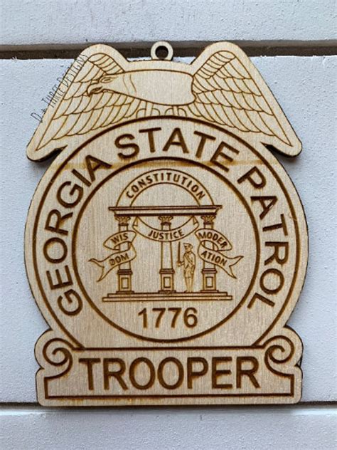 Georgia State Trooper Personalized Police Badge Ornament or - Etsy